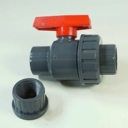 1" PVC Single Union Ball Valve (Gray Slip)