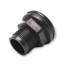 1" Bulkhead Fitting (Black) TH X TH